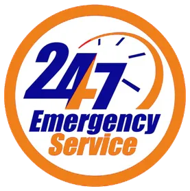 Badge displaying 24/7 Emergency Service