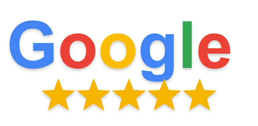 Google logo above five gold stars