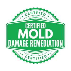 Badge displaying Certified Mold Damage Remediation